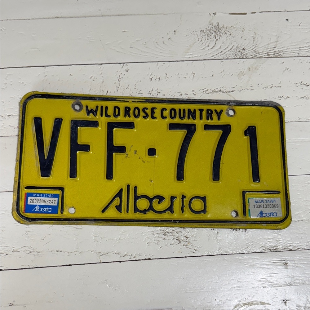 VTG Alberta license plate from "Wild Rose Country" series, was issued 1975, 1984